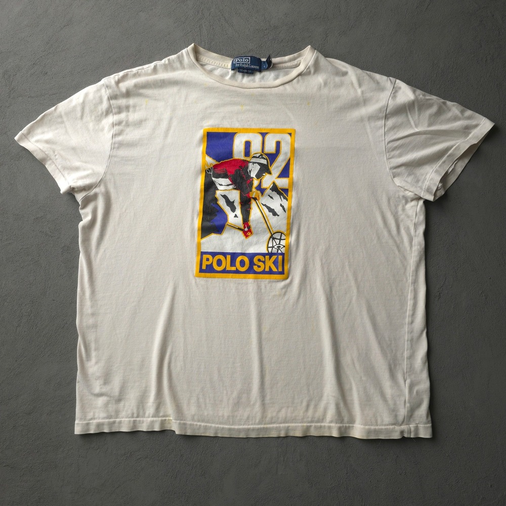 Polo Ralph Lauren White Polo Ski T-shirt L Graphic Tee